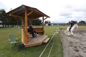Another viewing or seating area made with lathe-turned poles from The Pole Man.